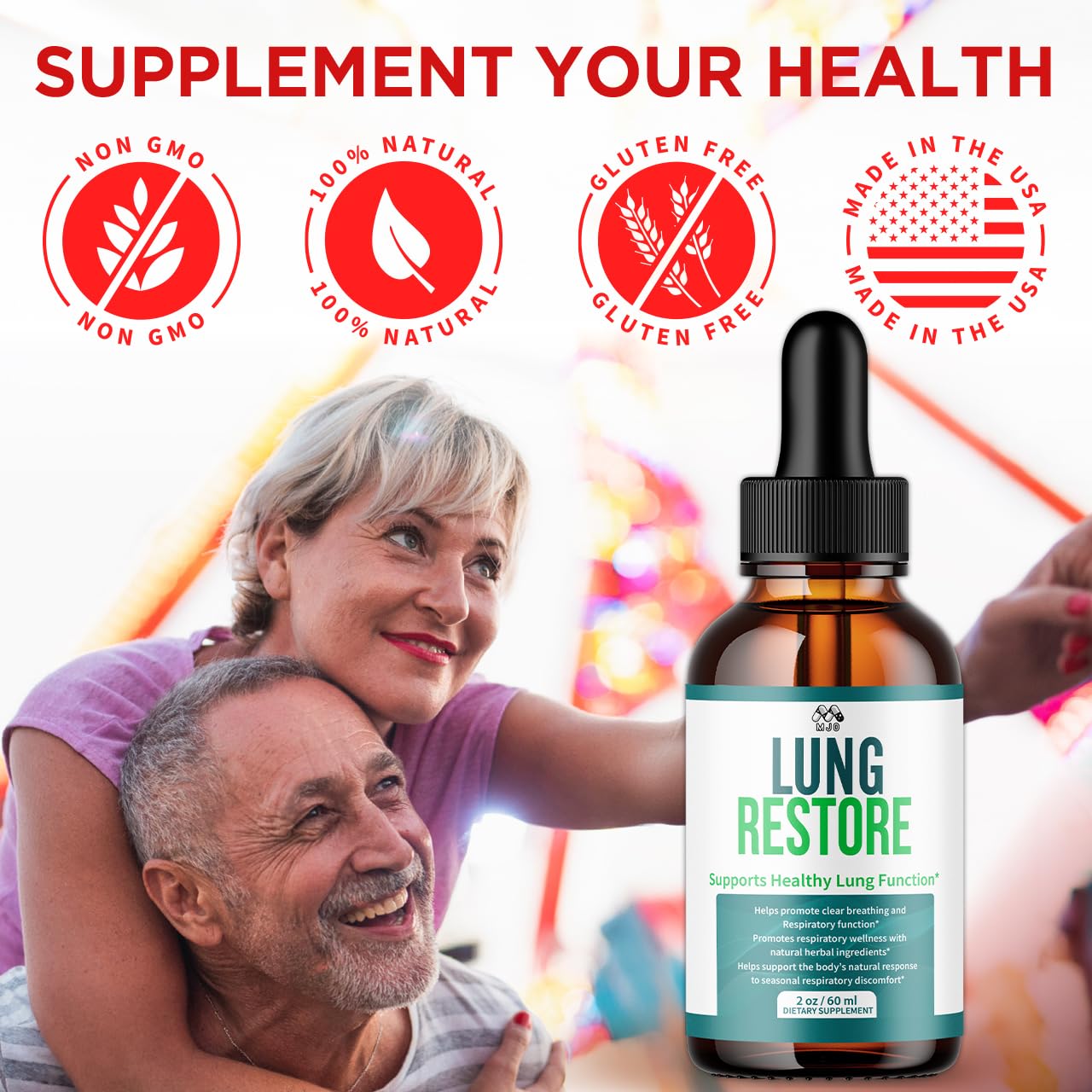 MJO Lung Restore Drops serving idea with water for daily routine