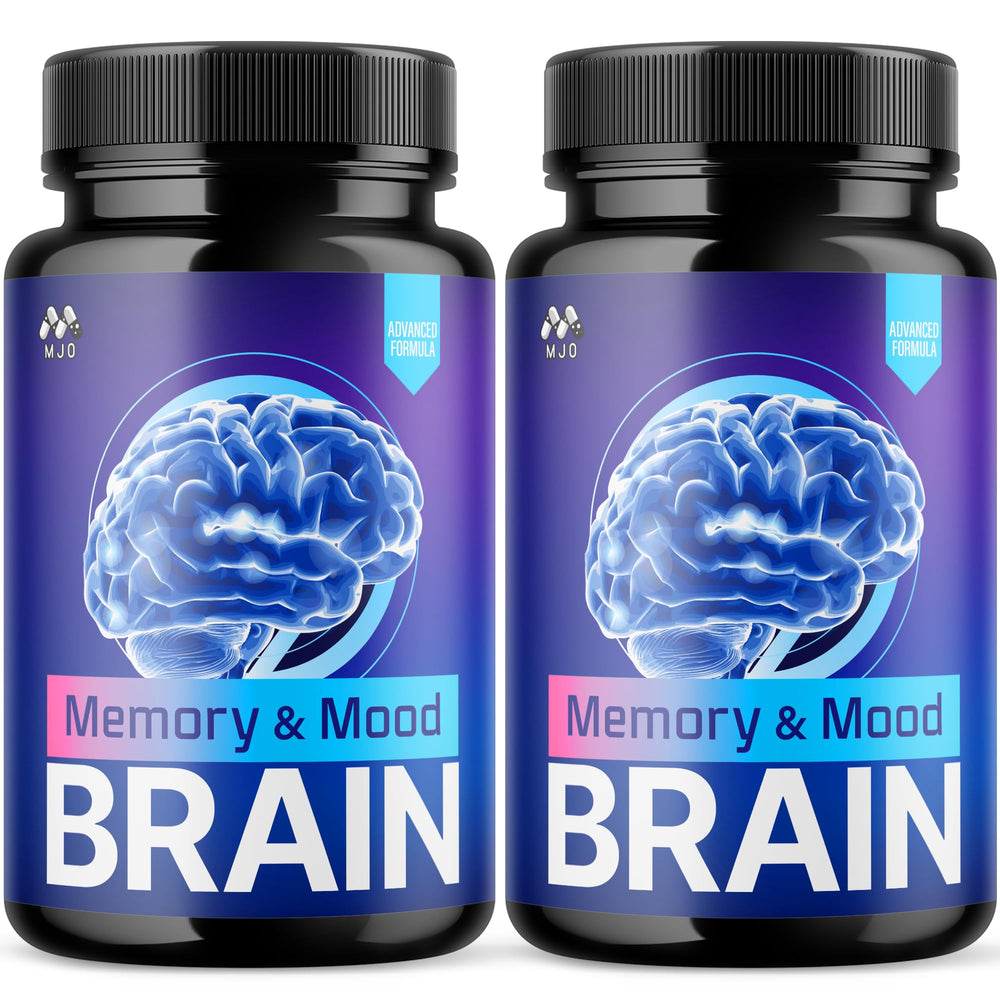 MJO Memory and Mood Brain Capsules front view with label visible for brand recognition and daily use.
