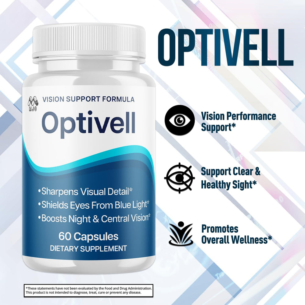 Gluten-free label on MJO Optivell Eye Capsules packaging.