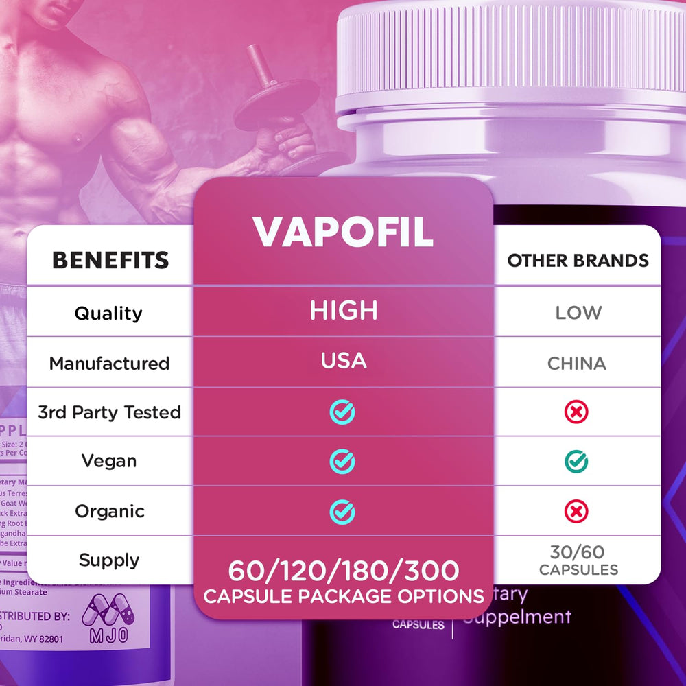 Close-up of MJO Vapofil capsules emphasizing premium natural ingredients.
