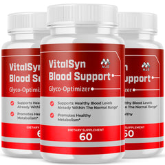 MJO Vitalsyn capsules bottle close-up with natural ingredients label for daily wellness.