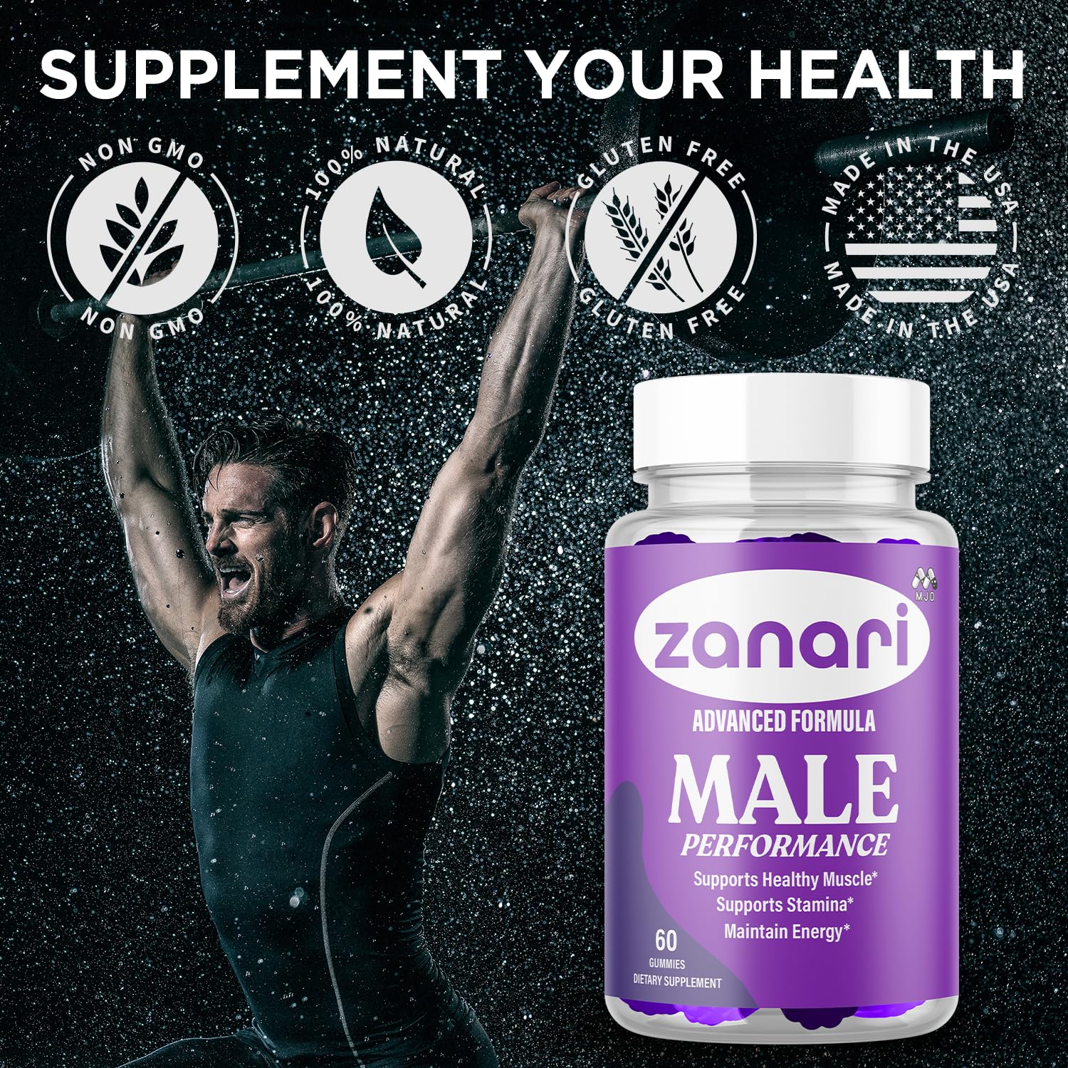 MJO Zanari Gummies user taking two gummies for daily energy