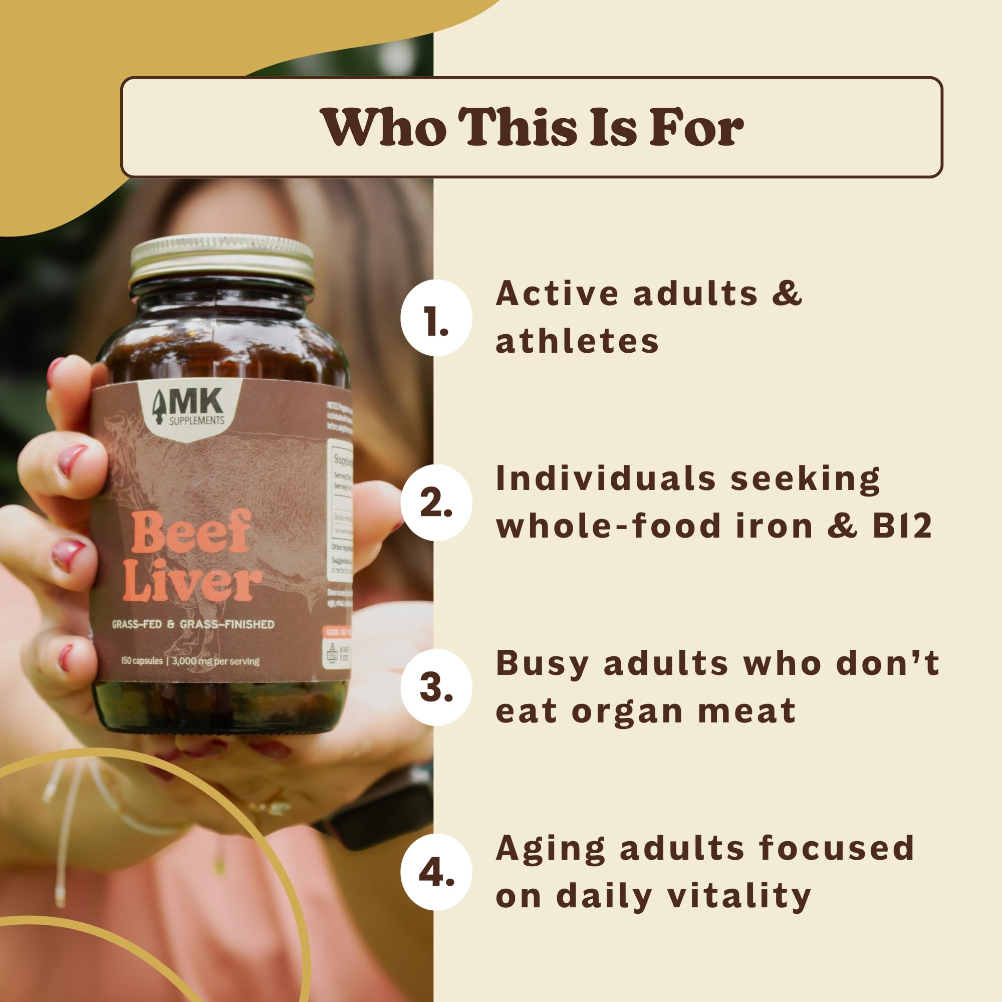MK Supplements thirty-serving bottle supports daily routine consistency