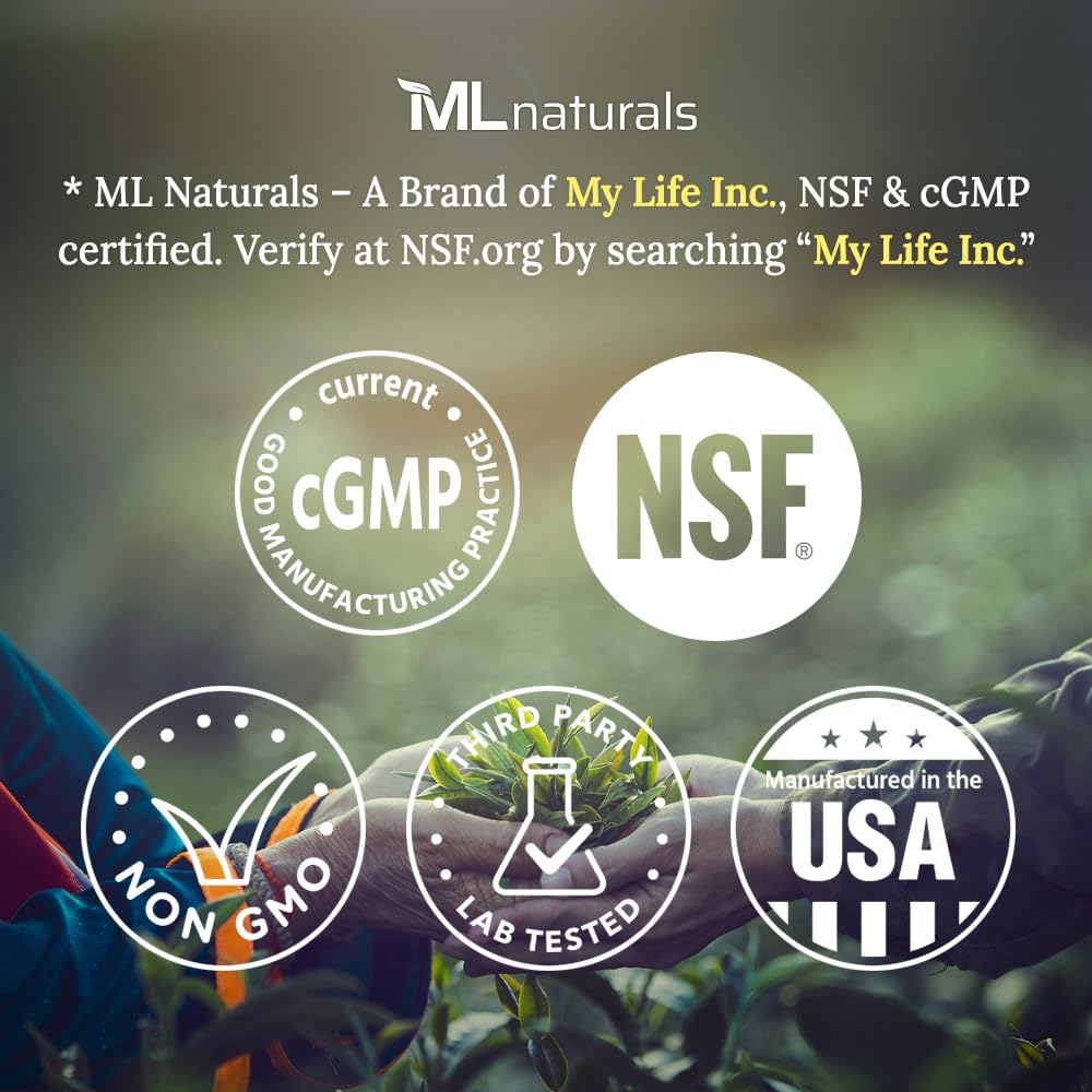 ML Naturals non-GMO and gluten-free labeling.