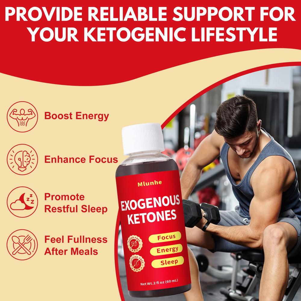 Close-up of Mlunhe Exogenous Ketones label highlighting 10g per serving.
