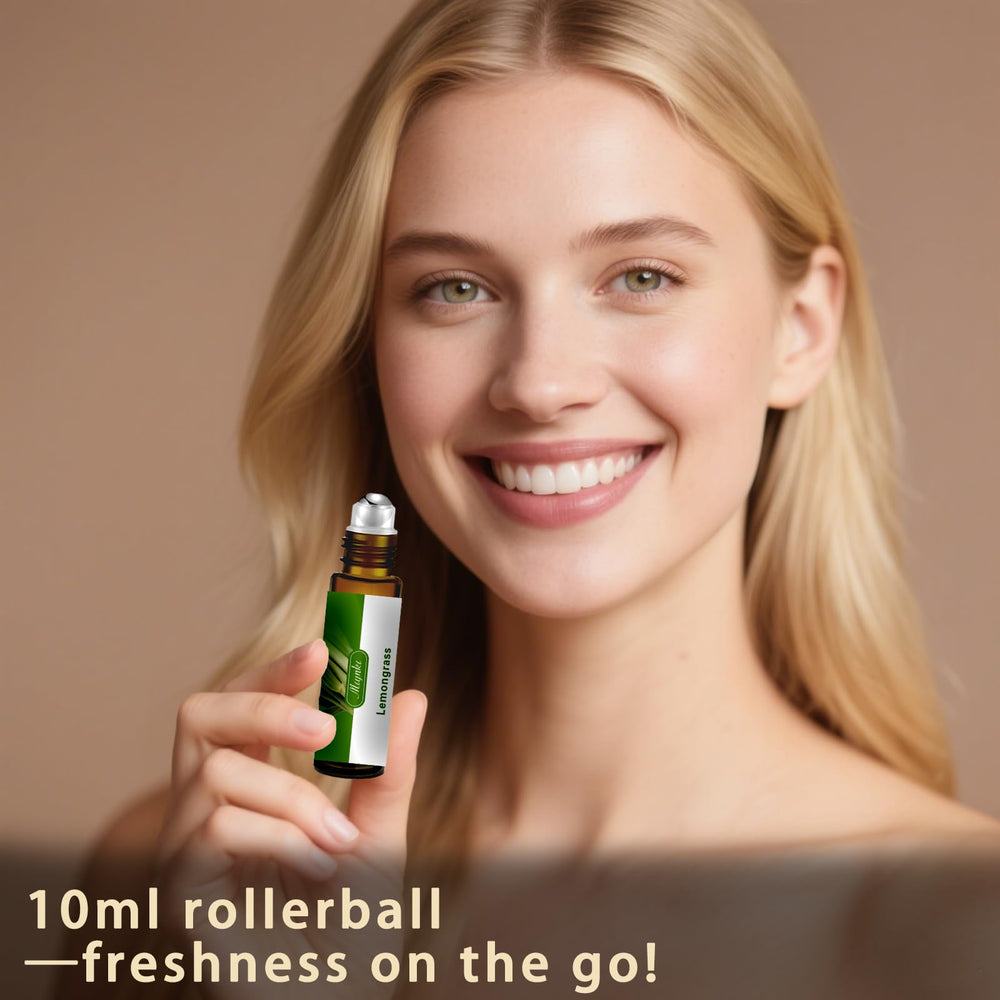 MLYNKL Lemongrass essential oil bottle for humidifiers, scent-filled spaces.