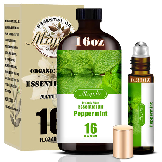 MLYNKL Peppermint Essential Oil pour in diffuser bottle for a fresh aroma.