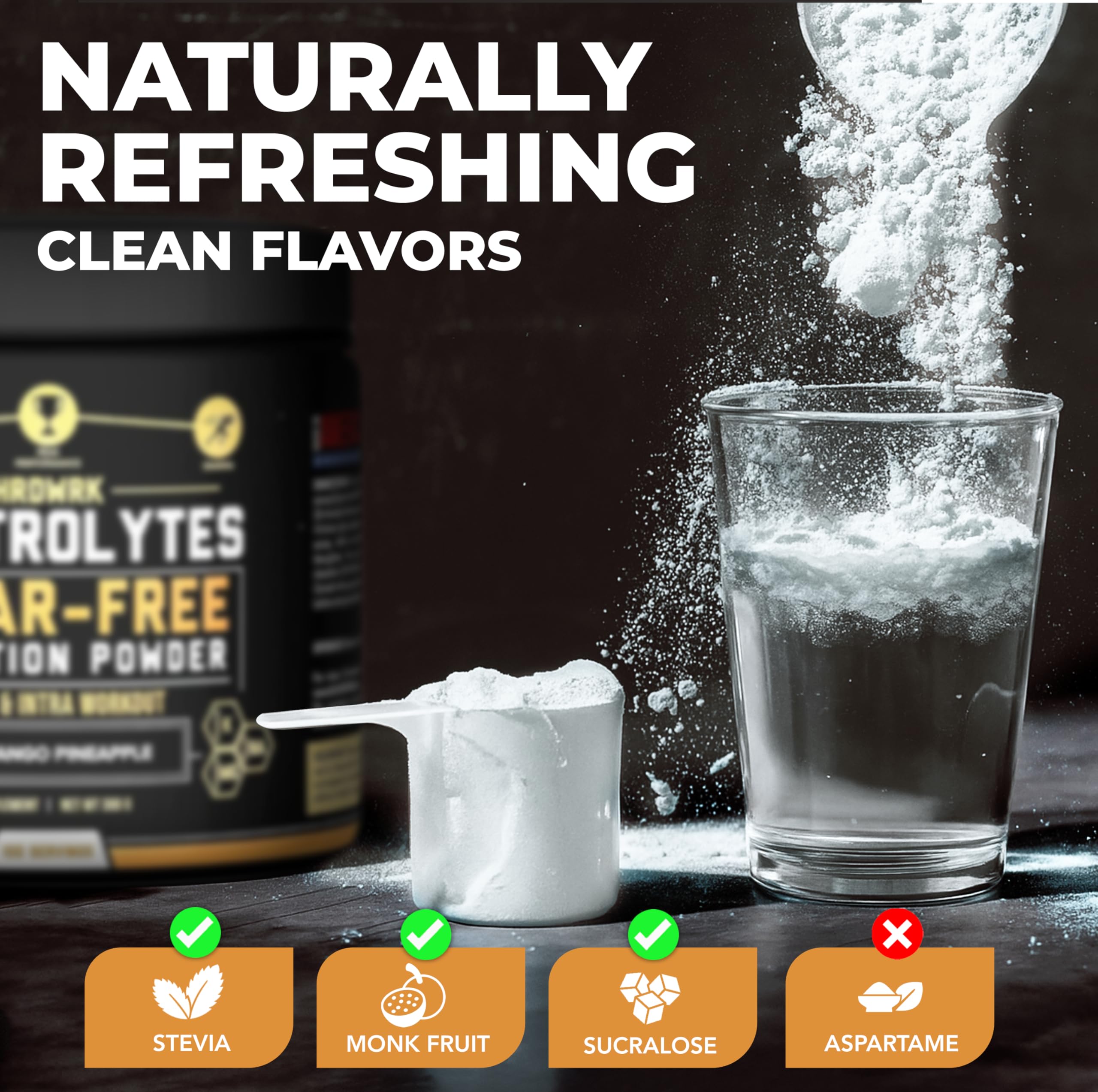 MMA Nutrition HRDWRK electrolytes powder shown as keto-friendly and sugar-free option