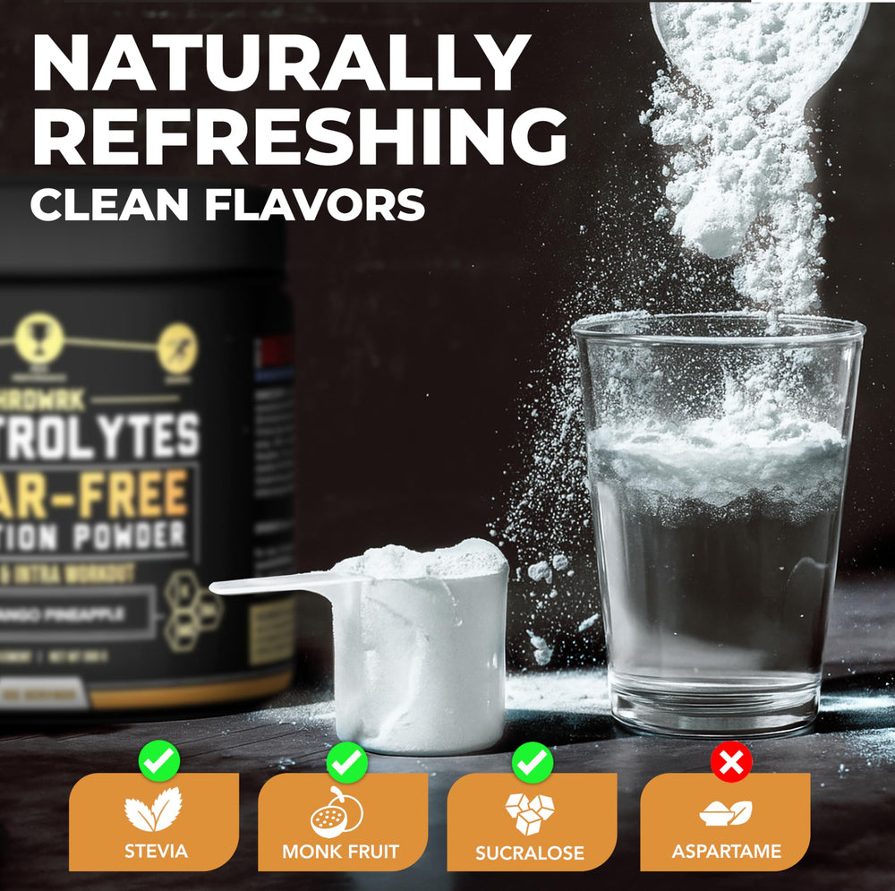 MMA Nutrition HRDWRK electrolytes powder shown as keto-friendly and sugar-free option