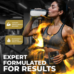 MMA Nutrition HRDWRK glass with electrolyte drink demonstrates keto-friendly endurance support