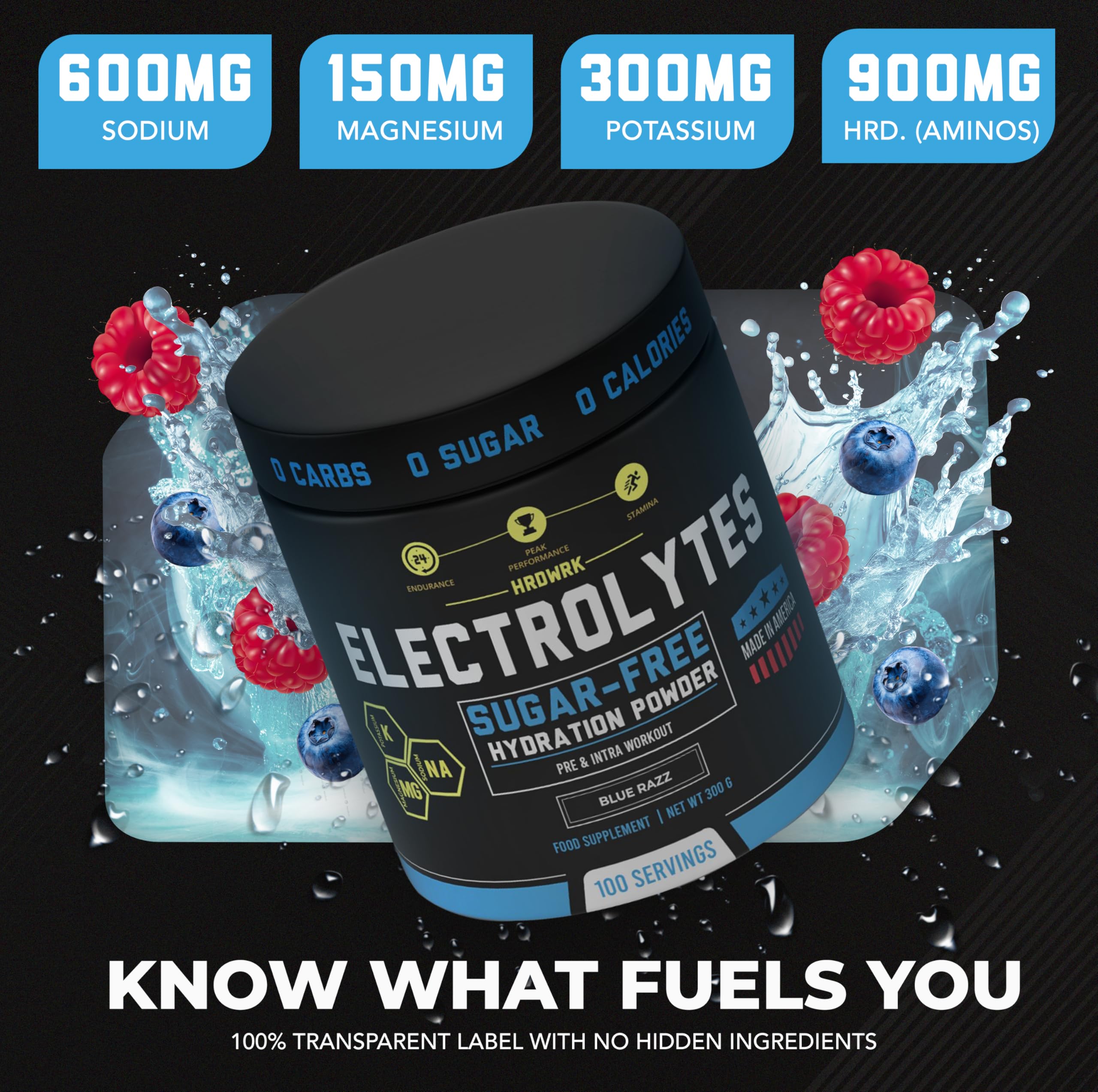 MMA Nutrition HRDWRK electrolytes poured into glass for workout endurance