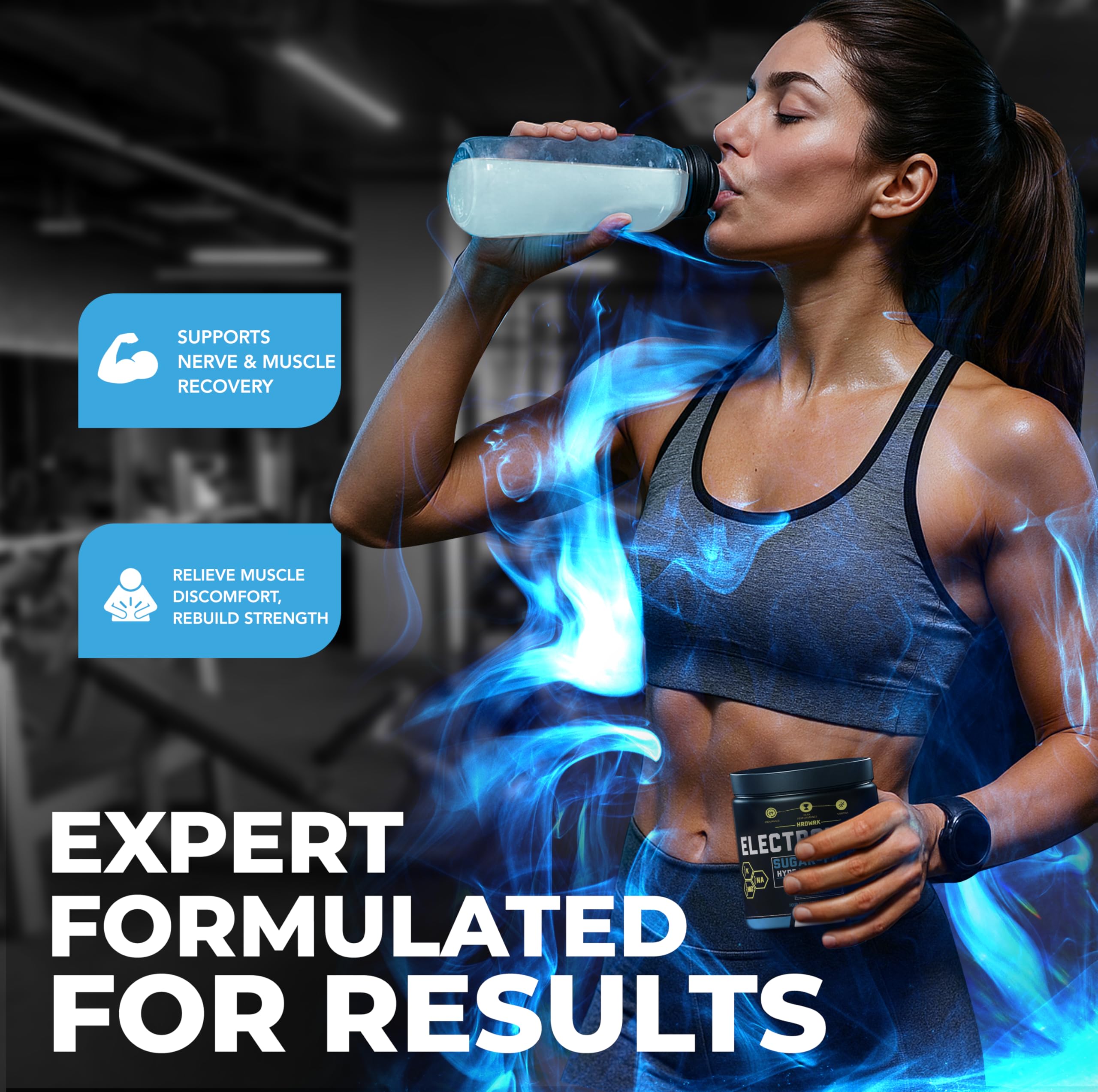 MMA Nutrition HRDWRK serving scoop beside clean label