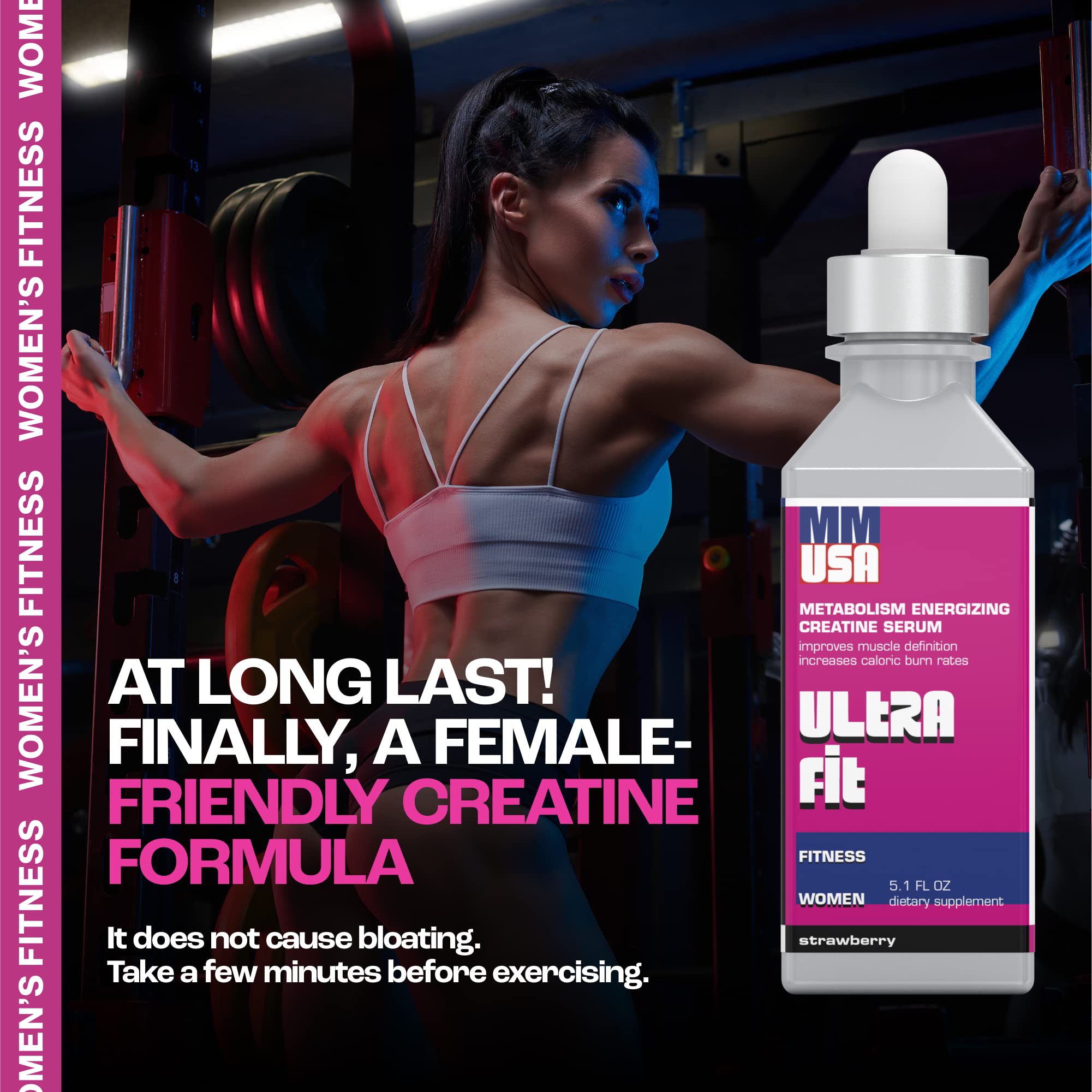 MMUSA creatine for women pre-workout shot for on-the-go energy.