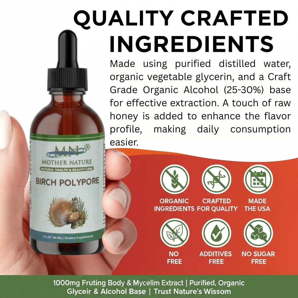 MN Mother Nature Birch Polypore beta-glucans content supports daily wellness routines