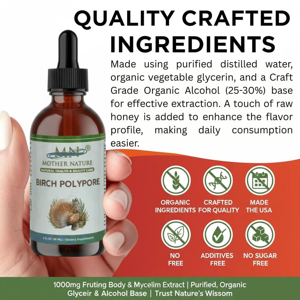 MN Mother Nature Birch Polypore beta-glucans content supports daily wellness routines