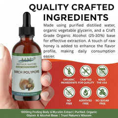 MN Mother Nature Birch Polypore beta-glucans content supports daily wellness routines