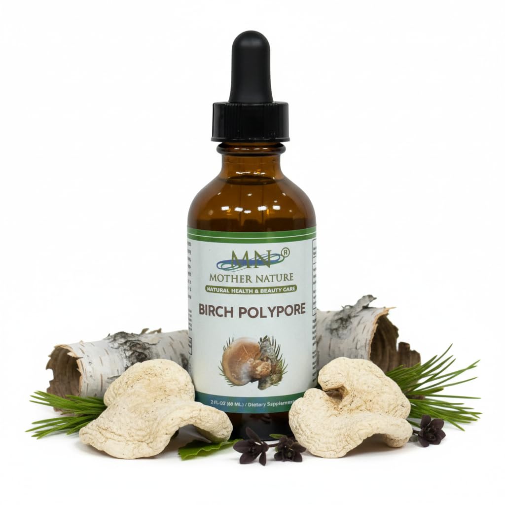 MN Mother Nature Birch Polypore liquid bottle pour for easy daily use