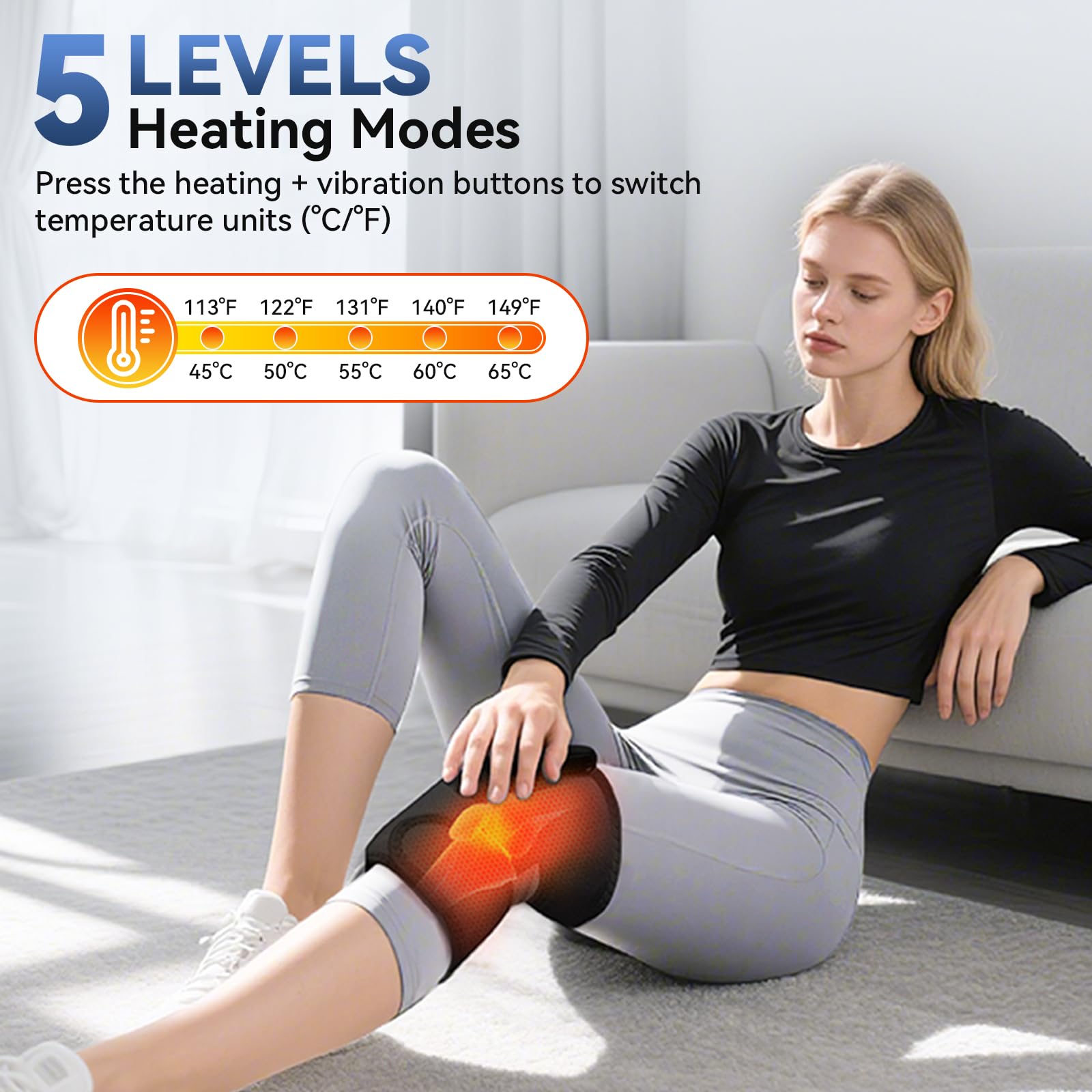 MoAcey 3in1 massager used on shoulder, elbow, or knee for flexible care