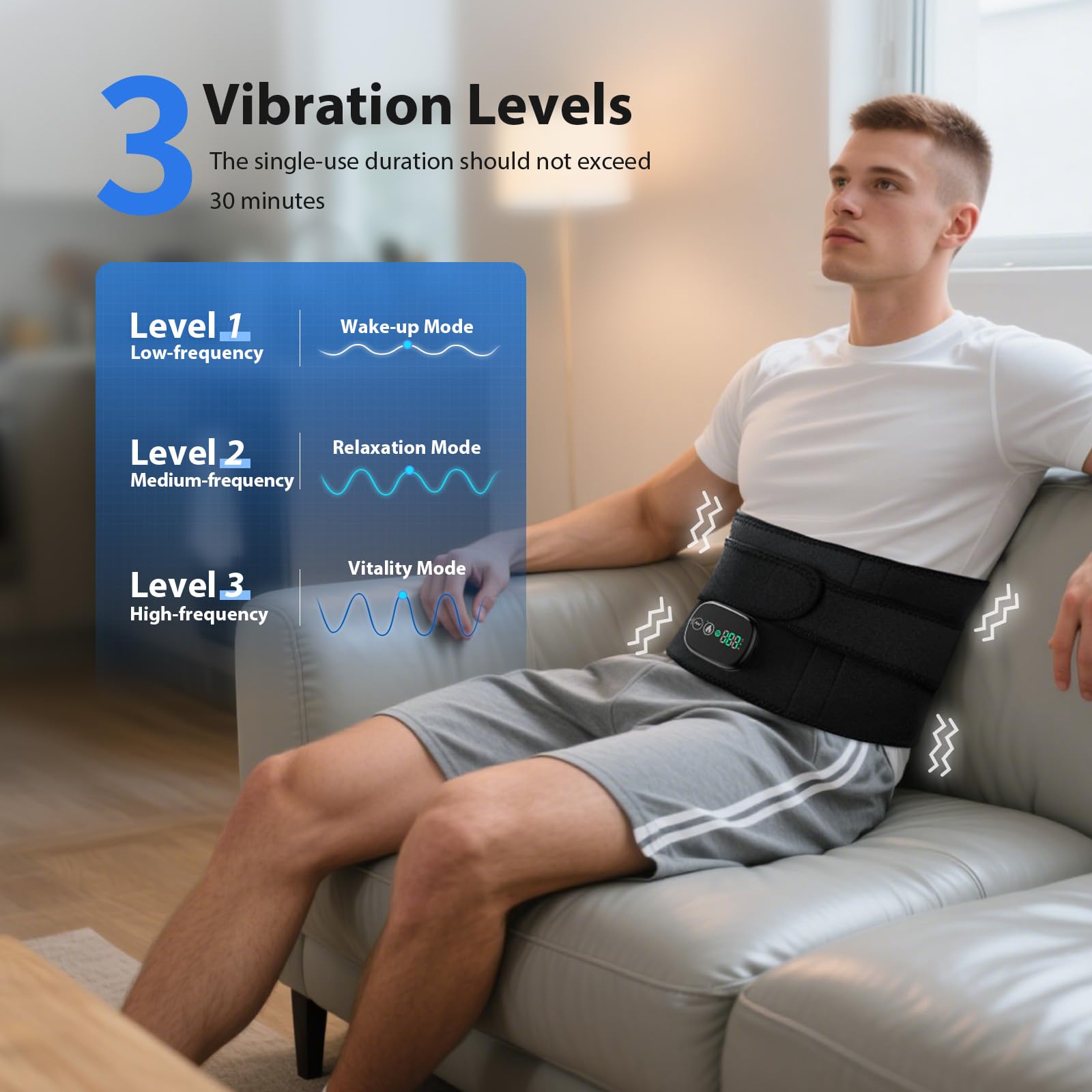 MoAcey back massager with heating pad for flexible use.