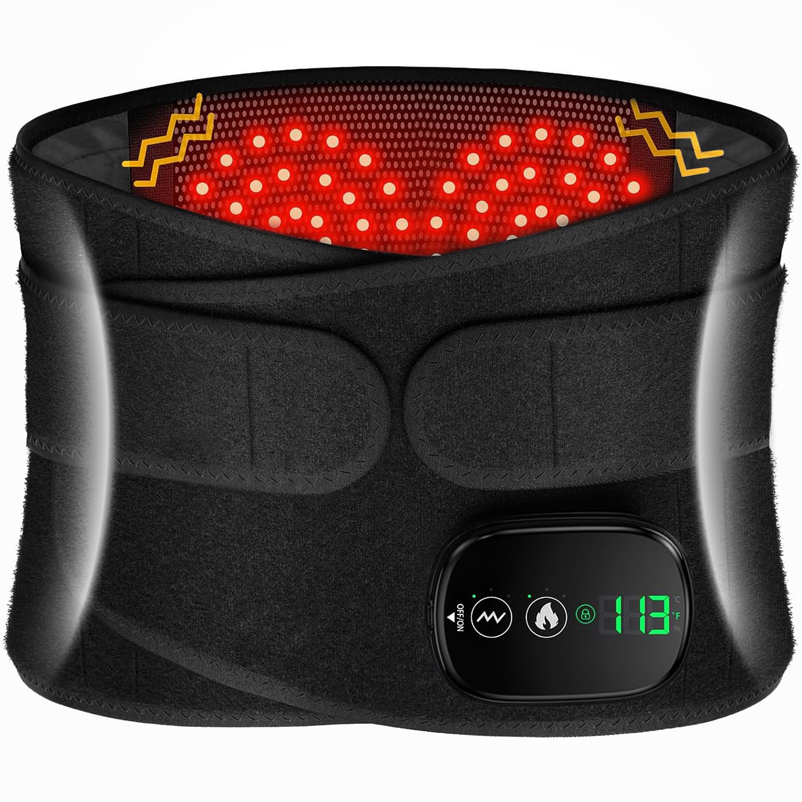 MoAcey lower back massager with heat delivers targeted warmth.