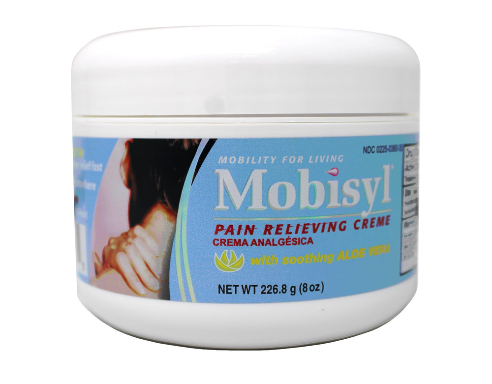 Mobisyl Pain Relief Creme application shot shows easy spreading.