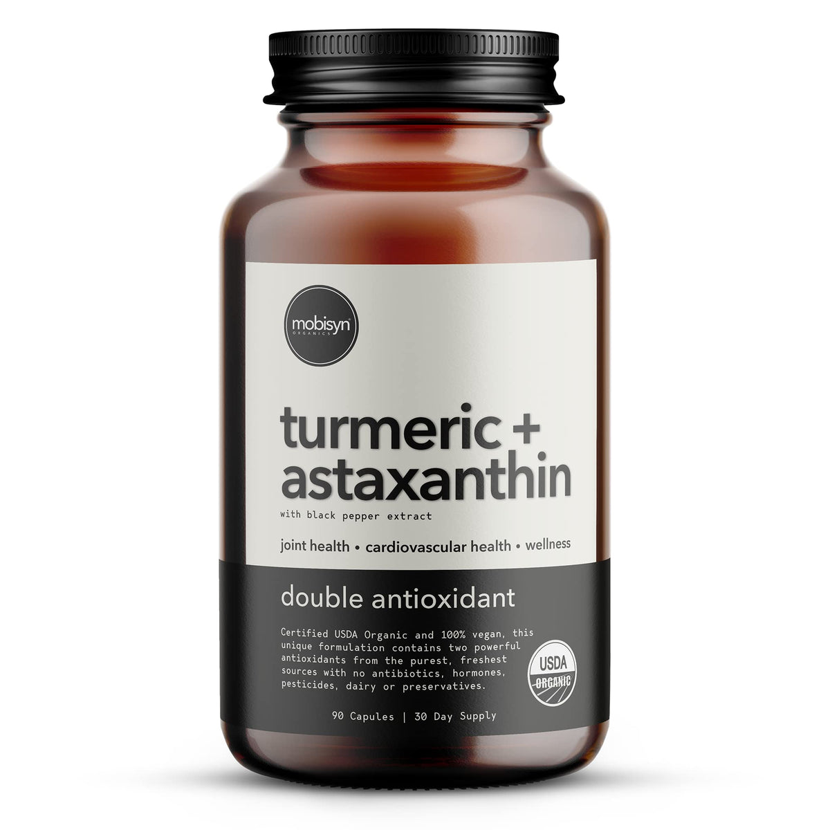 Mobisyn Organic astaxanthin turmeric bottle for daily antioxidant support