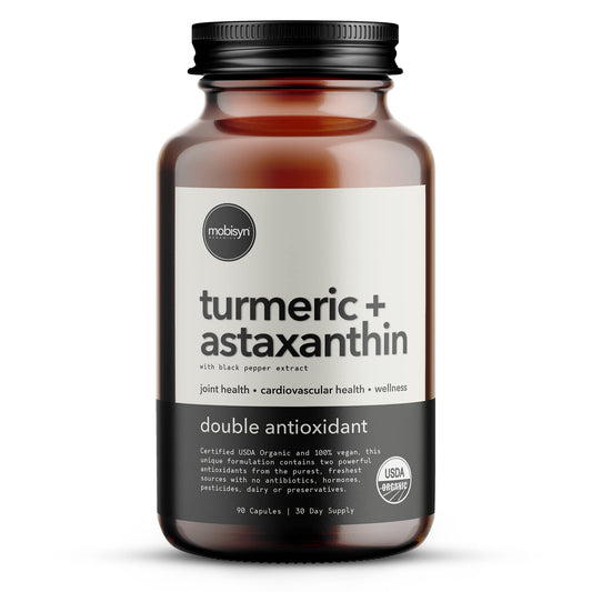 Mobisyn Organic astaxanthin turmeric bottle for daily antioxidant support