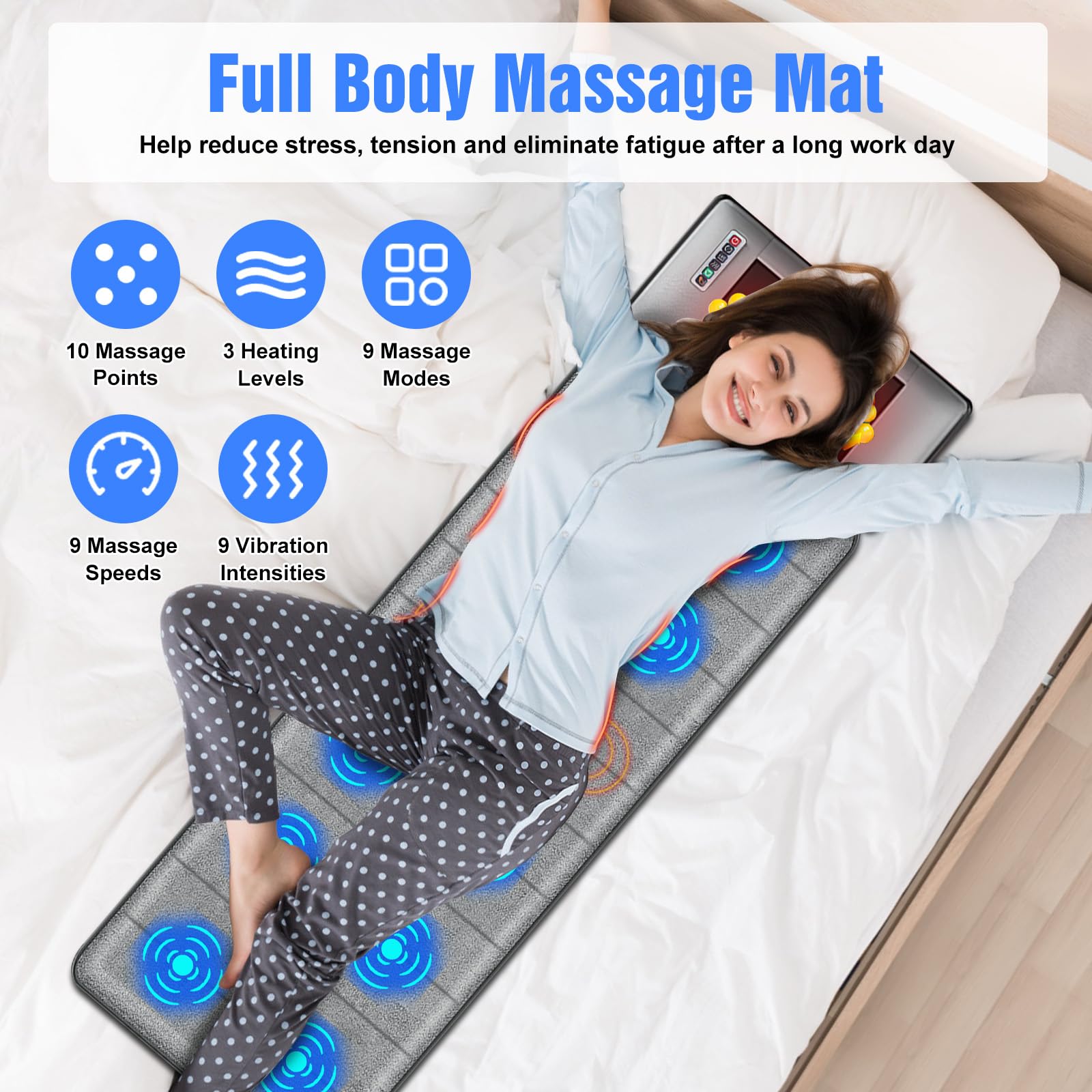 Moclever 10-node back massage targets tired muscles at home.