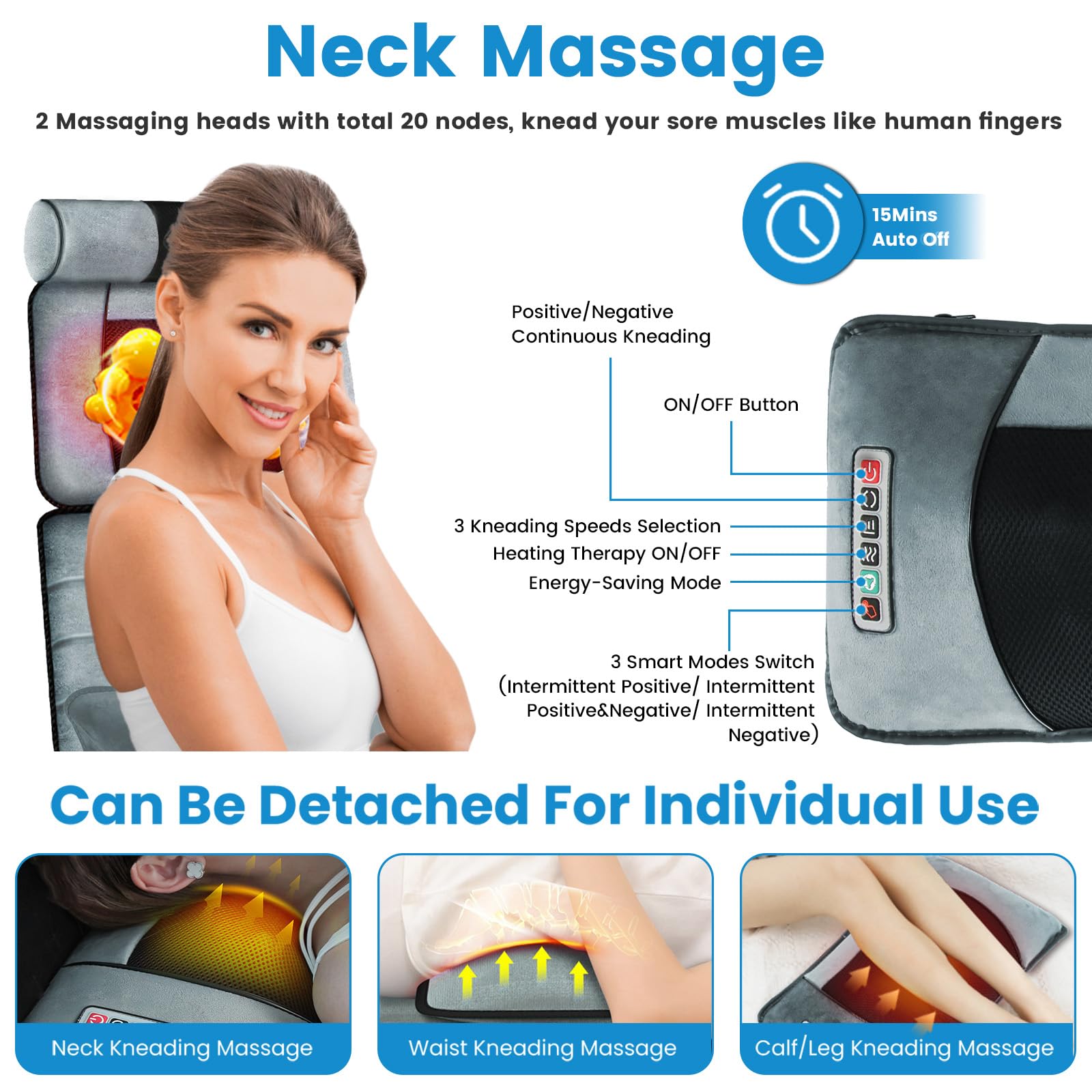 Moclever lumbar heating soothes the lower back during evenings.