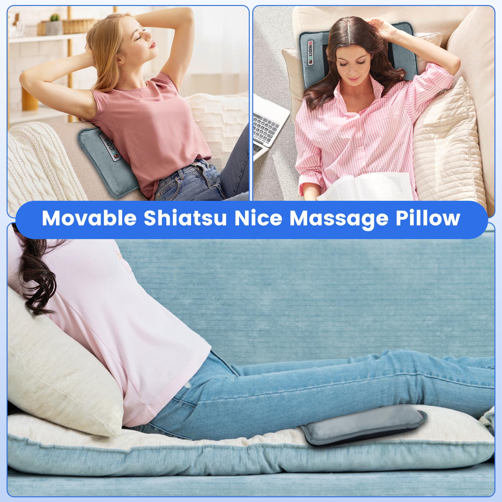 Moclever neck massager modes with bidirectional kneading