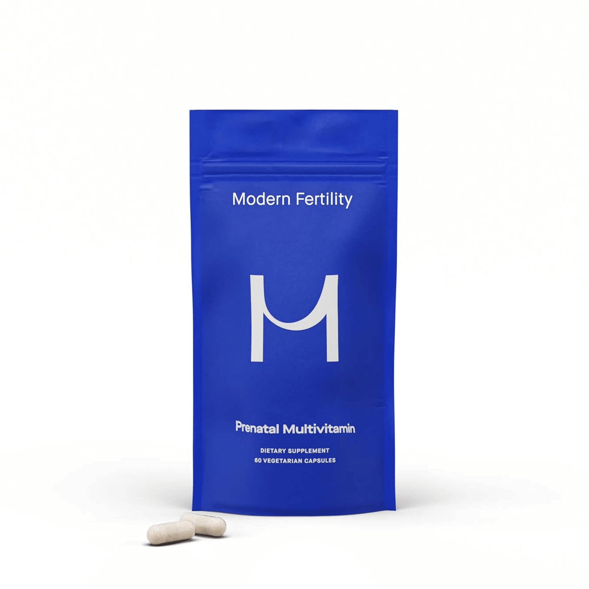 Modern Fertility Prenatal Multivitamin bottle front view showing clear branding for prenatal support
