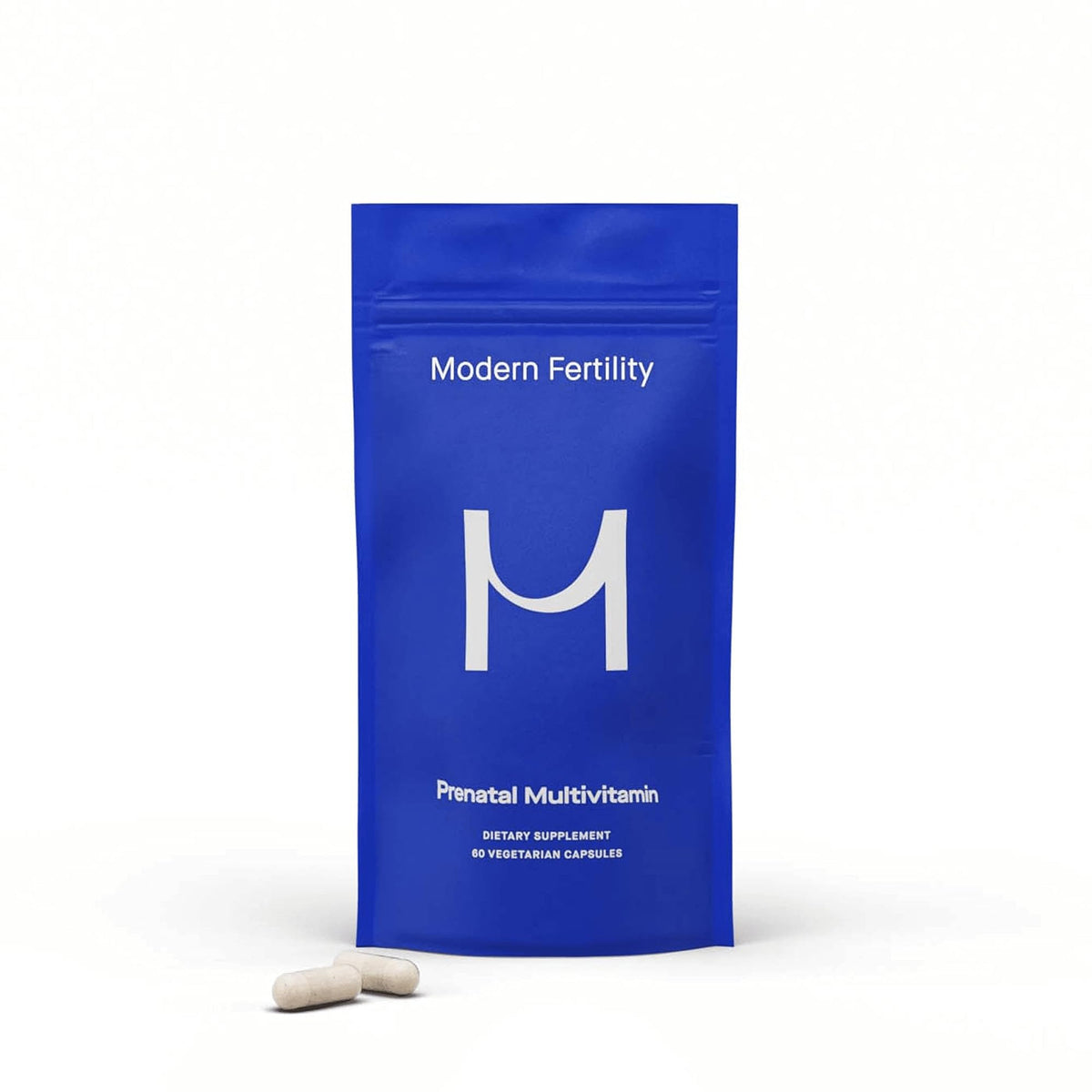 Modern Fertility Prenatal Multivitamin bottle front view showing clear branding for prenatal support