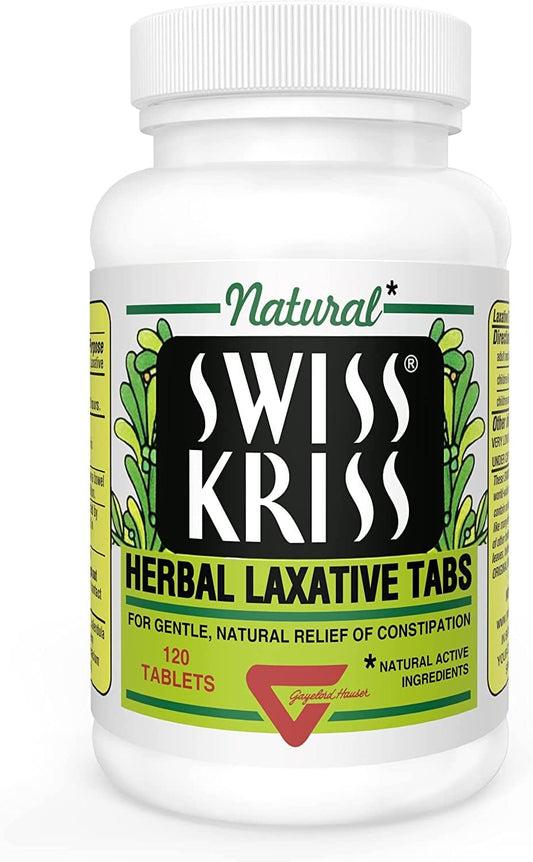 Modern Products Swiss Kriss tablets box front, natural herbal blend for gentle support