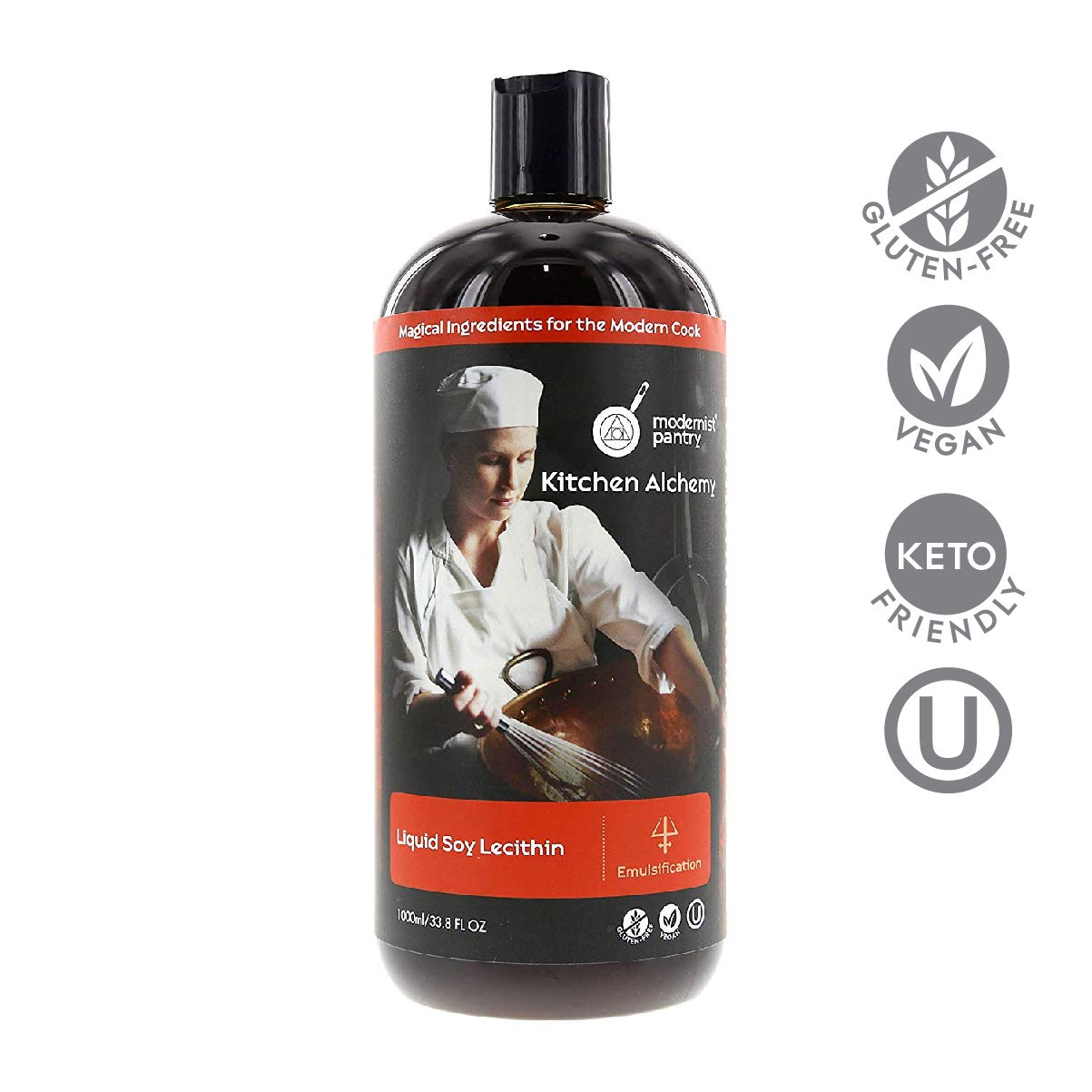 Modernist Pantry liquid soy lecithin pours smoothly to blend fats and water