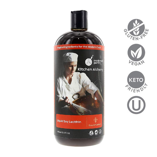 Modernist Pantry liquid soy lecithin pours smoothly to blend fats and water