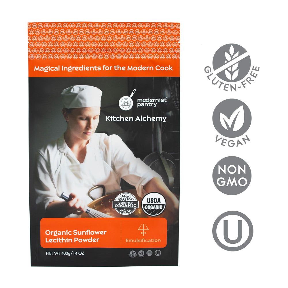 Modernist Pantry Sunflower Lecithin Powder emulsifier in action for smooth sauces.
