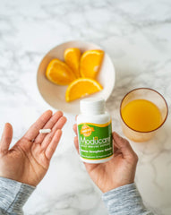 Moducare back label with allergen-free information for careful shoppers.
