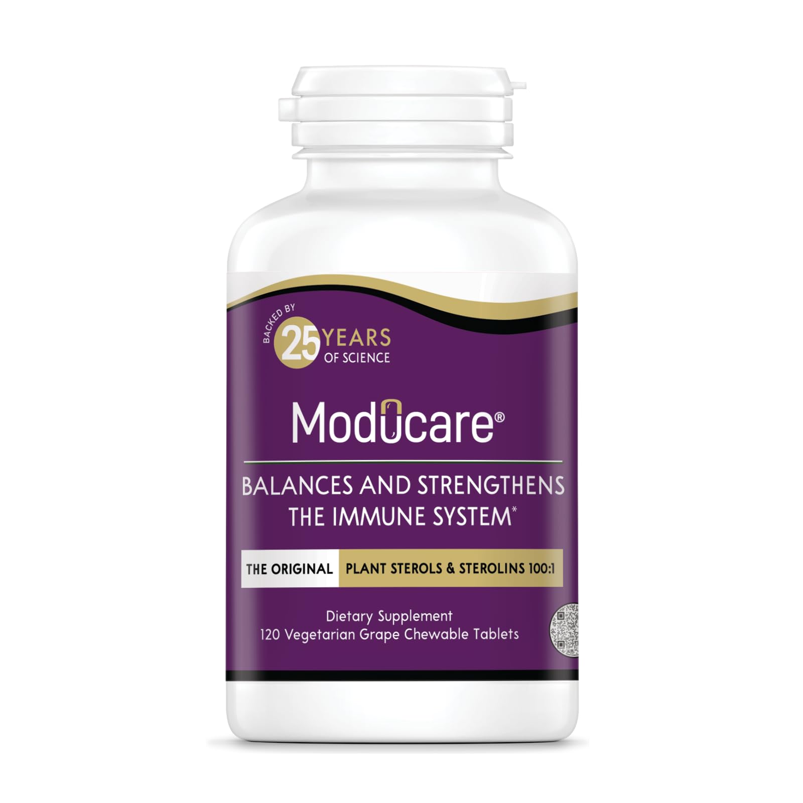 Moducare Daily Immune Support bottle with grape-flavored chewables for daily immune balance.