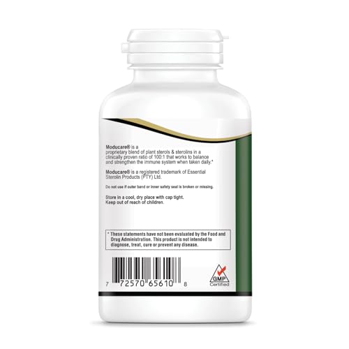 Moducare capsules close-up highlighting plant sterols for immune balance.