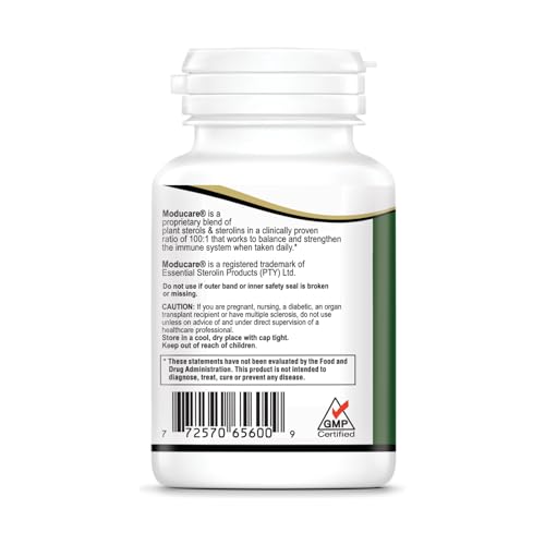 Moducare Daily Immune Support capsules showcase plant sterols for immune support.