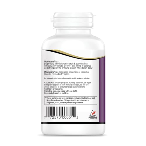 Moducare grape-flavored chewables closeup, highlighting plant sterol blend for immune balance.