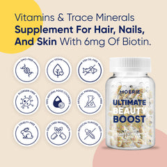 Moerie capsules shown for convenient daily intake and hair nourishment.