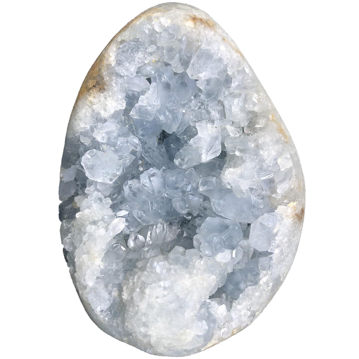 MOGEMT blue celestite geode cluster in natural hues for serene ambience and meditation.