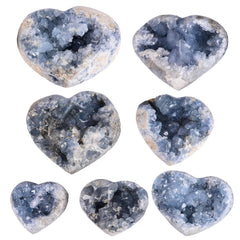 MOGEMT celestite geode heart variation showcases unique shape