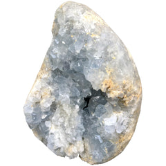 MOGEMT celestite irregular geode showcases unique shapes—natural focal point.