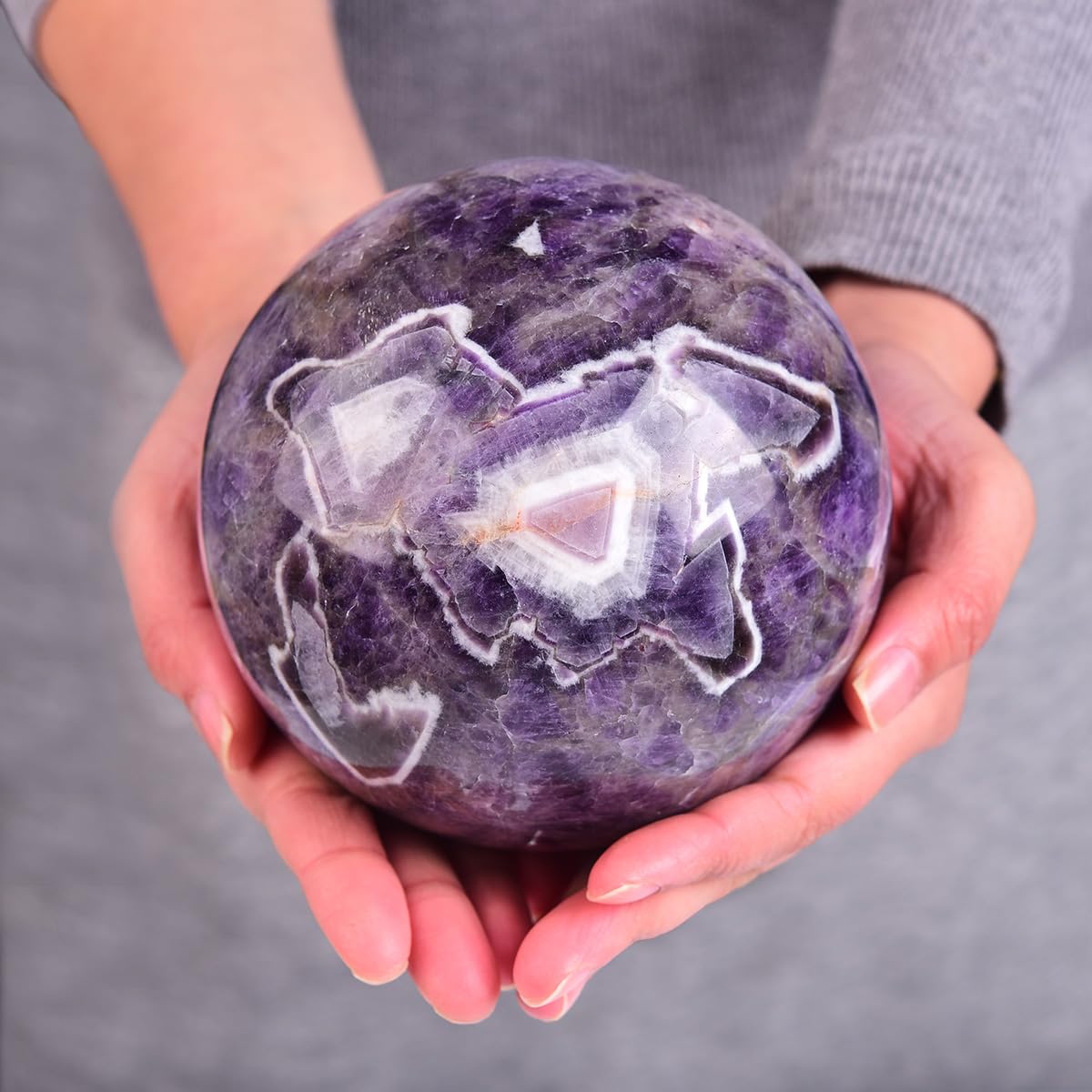 MOGEMT crystal ball displayed in living room decor for a calming ambiance