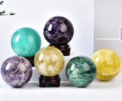 MOGEMT Dream Amethyst Ball in living room decor creating tranquil vibes.