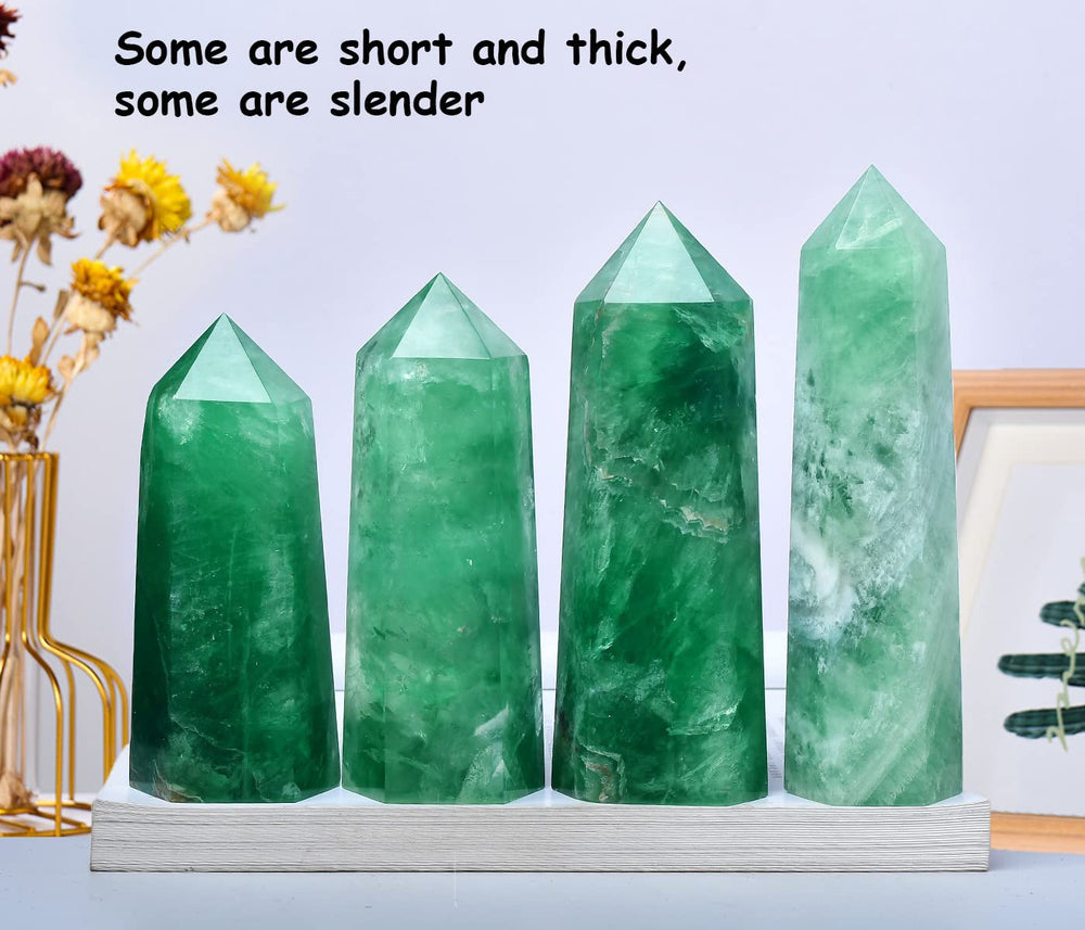 MOGEMT Green Fluorite Obelisk Tower closeup shows natural color variations and texture