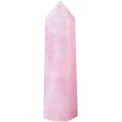MOGEMT Rose Quartz wand close-up highlights natural facets and soft pink color