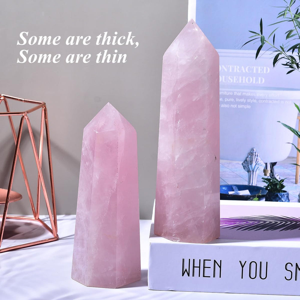 MOGEMT Rose Quartz obelisk aids chakra work and Reiki sessions